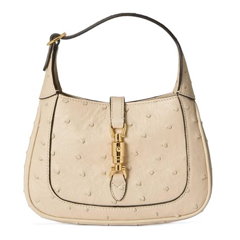 ostrich gucci|Gucci Jackie ostrich shoulder bag.